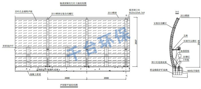 道路声屏障全弧形结构图